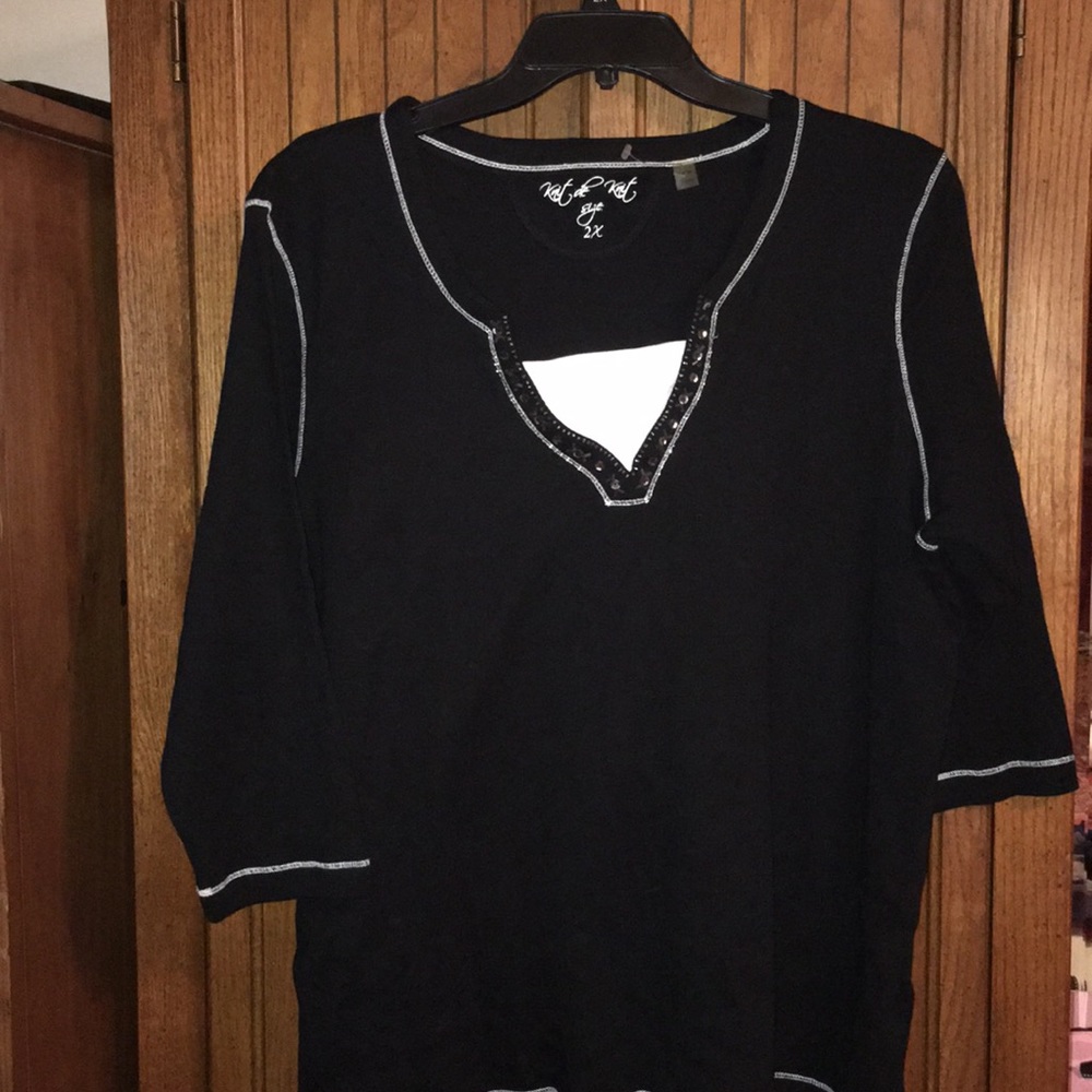 Knit de Knit V Neck Blouse (NWOT) (6)